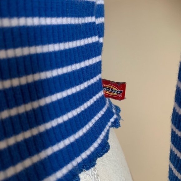 DICKIES, Cropped Turtleneck Blue/White Stripe, Size XS - Picture 3 of 5